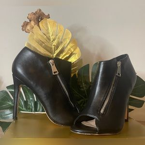 Joimall Black Stiletto Heels, Peep Toe Ankle Booties Women’s Size 7